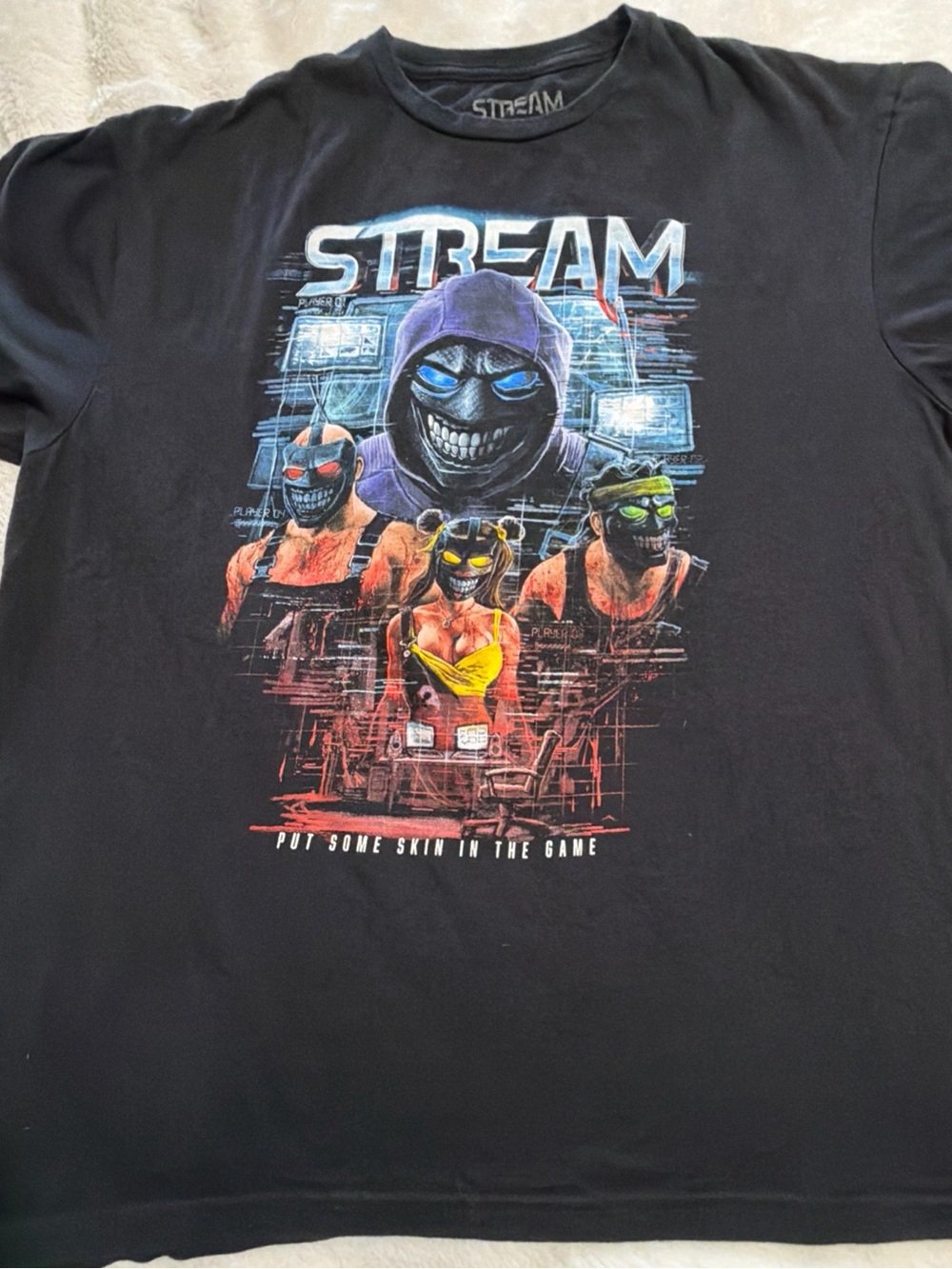 Terror Threads STREAM Horror Graphic Tee Masked Killer Movie Shirt Black Sz XL